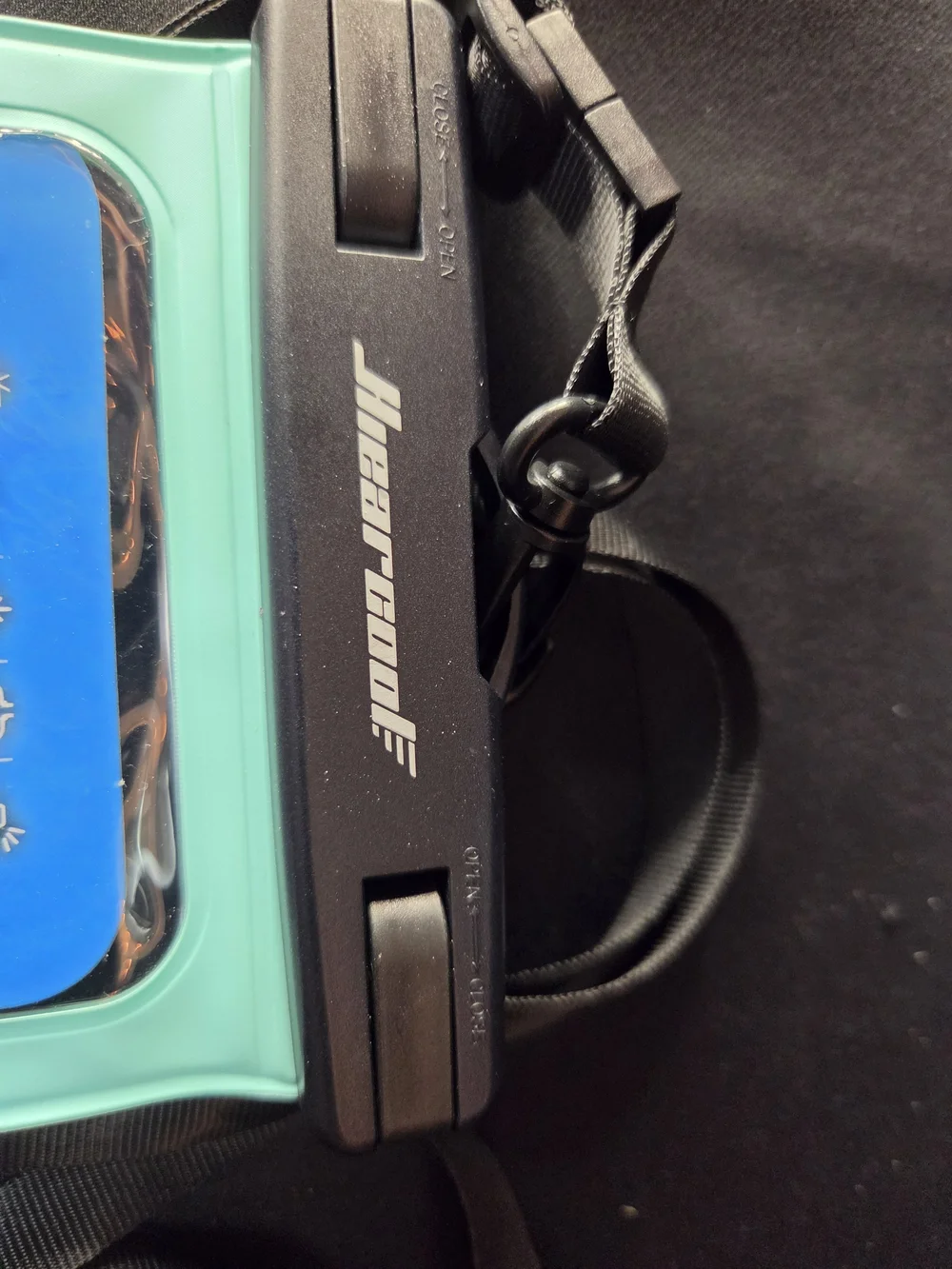 Universal Waterproof Phone Case with Neck Strap - Black & Teal